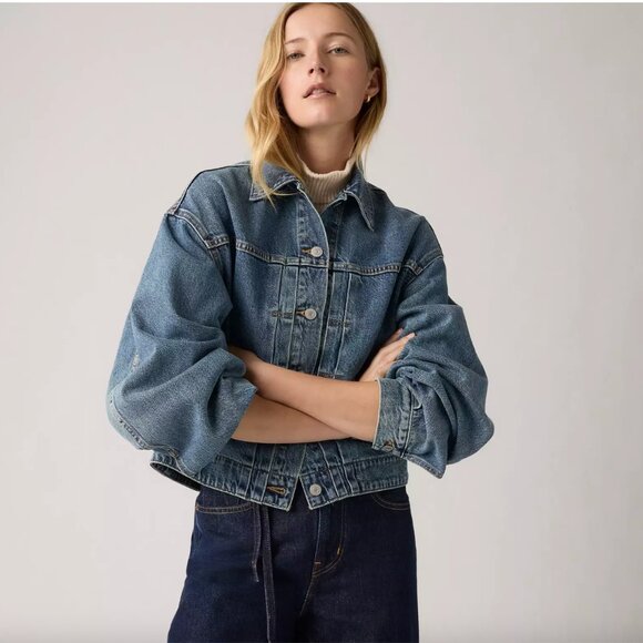 NWT Balloon Sleeve Trucker Jacket -  Levi's® Premium  -  Size S - Picture 1 of 6